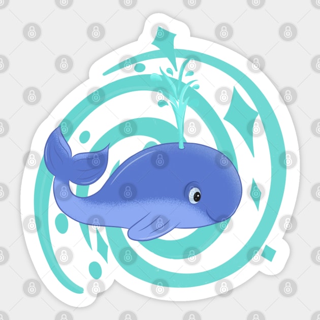 whale Sticker by asillustrator